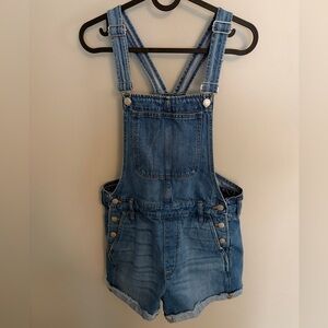 Blue Denim Overall Shorts